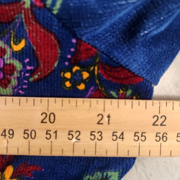 NWT Modcloth Blazer Jacket  Blue Floral Paisley Corduroy Size XL Vibrant 70s - Picture 8 of 9